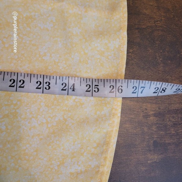 Liz Claiborne Chiffon Dainty Floral Top XL Yellow White Keyhole Button Back NWT - Picture 9 of 10